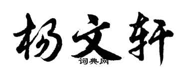 胡问遂杨文轩行书个性签名怎么写