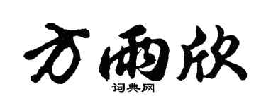 胡问遂方雨欣行书个性签名怎么写