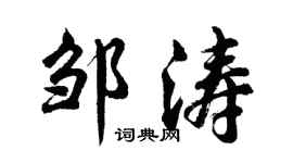 胡问遂邹涛行书个性签名怎么写