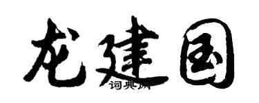 胡问遂龙建国行书个性签名怎么写