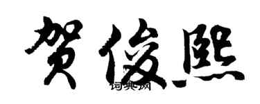 胡问遂贺俊熙行书个性签名怎么写