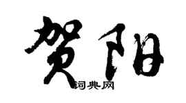 胡问遂贺阳行书个性签名怎么写