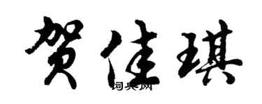 胡问遂贺佳琪行书个性签名怎么写