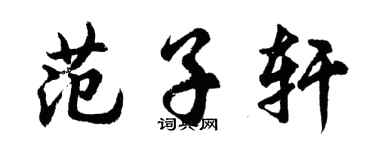 胡问遂范子轩行书个性签名怎么写