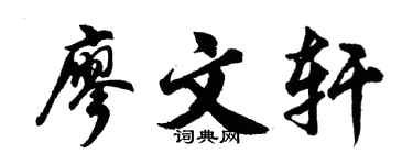 胡问遂廖文轩行书个性签名怎么写