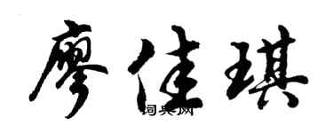 胡问遂廖佳琪行书个性签名怎么写