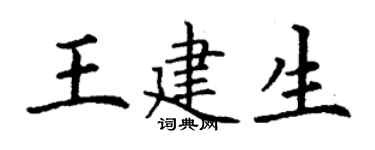 丁谦王建生楷书个性签名怎么写