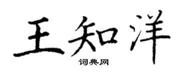 丁谦王知洋楷书个性签名怎么写