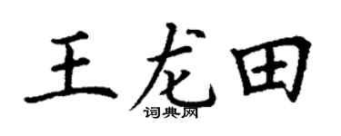 丁谦王龙田楷书个性签名怎么写