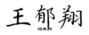 丁谦王郁翔楷书个性签名怎么写