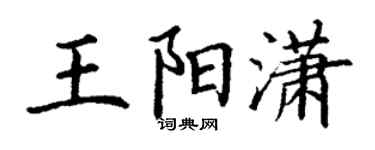 丁谦王阳潇楷书个性签名怎么写