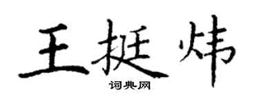 丁谦王挺炜楷书个性签名怎么写