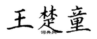 丁谦王楚童楷书个性签名怎么写