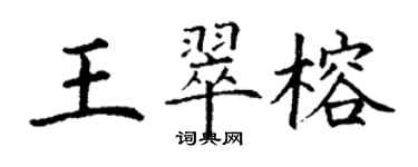 丁谦王翠榕楷书个性签名怎么写