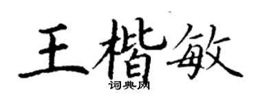 丁谦王楷敏楷书个性签名怎么写