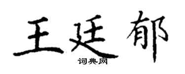 丁谦王廷郁楷书个性签名怎么写