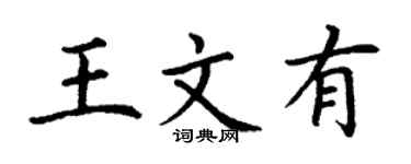 丁谦王文有楷书个性签名怎么写