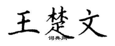 丁谦王楚文楷书个性签名怎么写