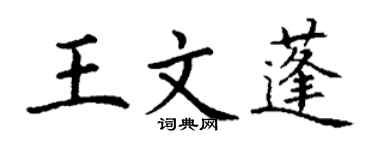 丁谦王文蓬楷书个性签名怎么写