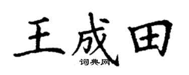 丁谦王成田楷书个性签名怎么写