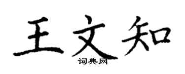 丁谦王文知楷书个性签名怎么写