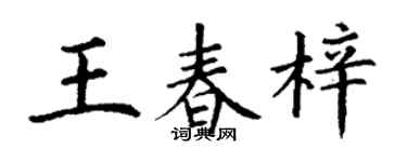 丁谦王春梓楷书个性签名怎么写