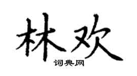 丁谦林欢楷书个性签名怎么写