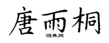 丁谦唐雨桐楷书个性签名怎么写