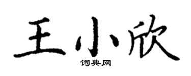 丁谦王小欣楷书个性签名怎么写