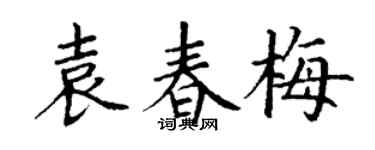 丁谦袁春梅楷书个性签名怎么写