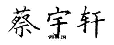 丁谦蔡宇轩楷书个性签名怎么写