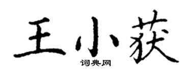 丁谦王小获楷书个性签名怎么写