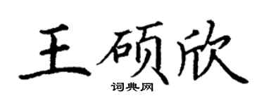 丁谦王硕欣楷书个性签名怎么写