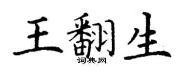 丁谦王翻生楷书个性签名怎么写