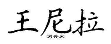 丁谦王尼拉楷书个性签名怎么写