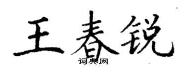 丁谦王春锐楷书个性签名怎么写