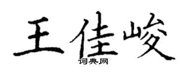 丁谦王佳峻楷书个性签名怎么写