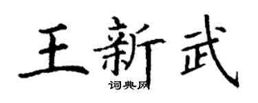 丁谦王新武楷书个性签名怎么写