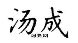 丁谦汤成楷书个性签名怎么写