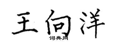 何伯昌王向洋楷书个性签名怎么写