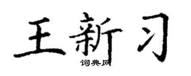 丁谦王新习楷书个性签名怎么写