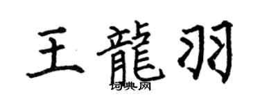 何伯昌王龙羽楷书个性签名怎么写