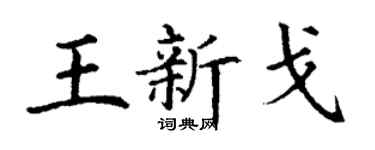 丁谦王新戈楷书个性签名怎么写