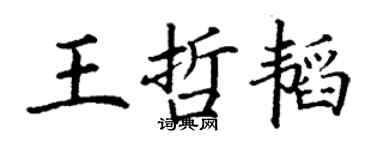 丁谦王哲韬楷书个性签名怎么写