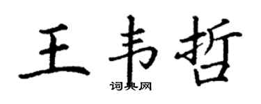 丁谦王韦哲楷书个性签名怎么写