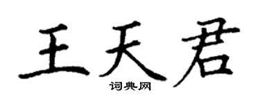 丁谦王天君楷书个性签名怎么写