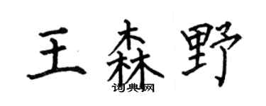 何伯昌王森野楷书个性签名怎么写