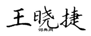 丁谦王晓捷楷书个性签名怎么写