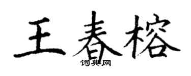 丁谦王春榕楷书个性签名怎么写