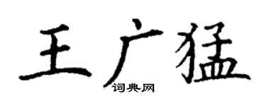 丁谦王广猛楷书个性签名怎么写